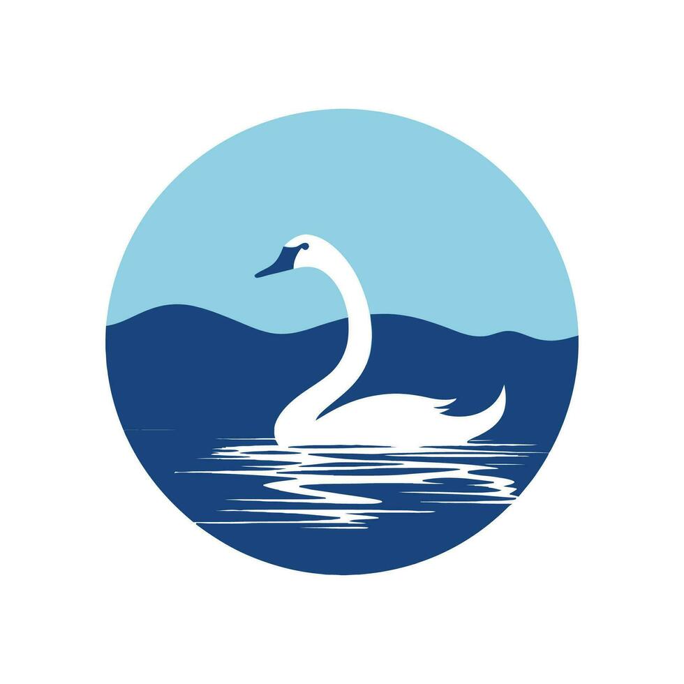 cisne logo ilustración vector diseño