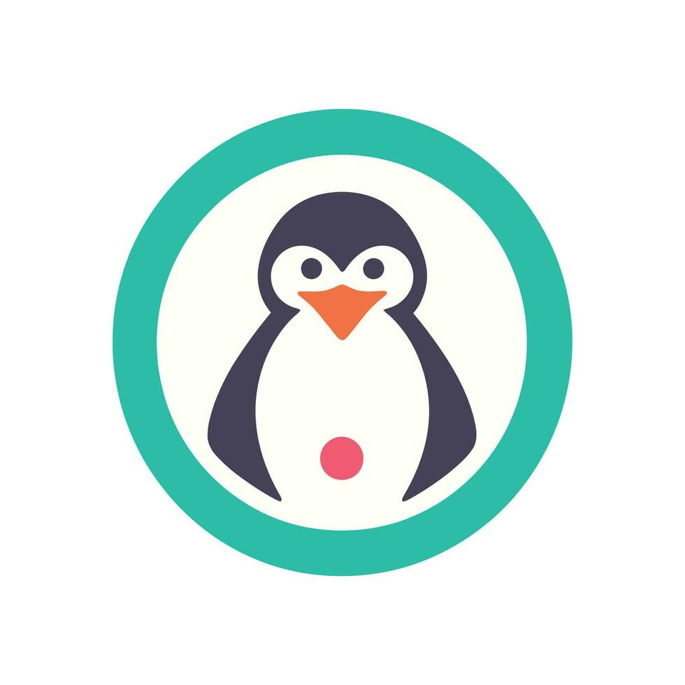 pingüino aves logo ilustración vector diseño