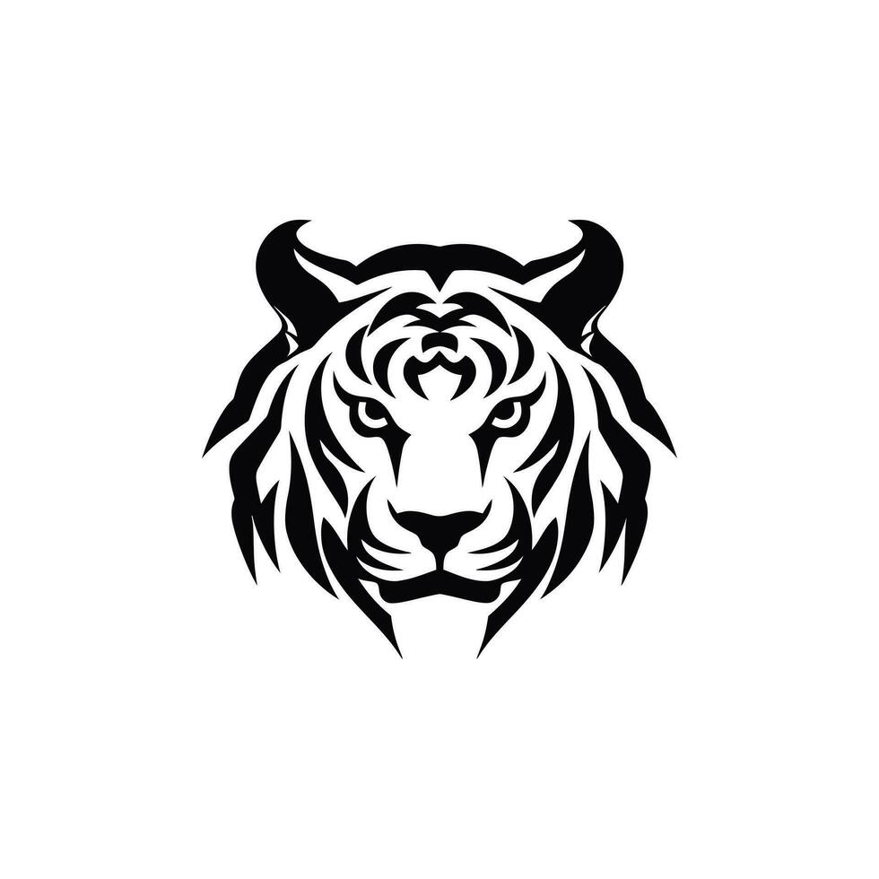 Tigre logo emblema modelo mascota símbolo para negocio o camisa diseño. vector