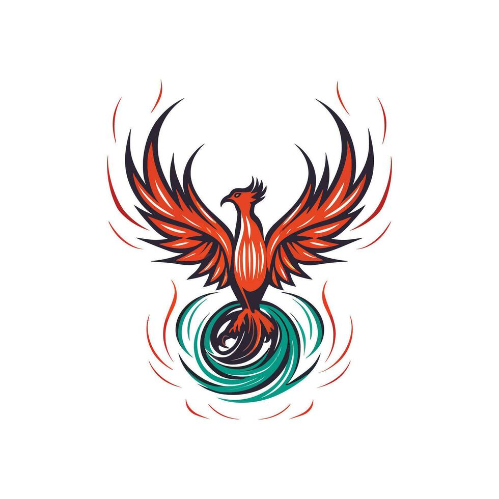 Phoenix Logo Illustration Vector Design Template