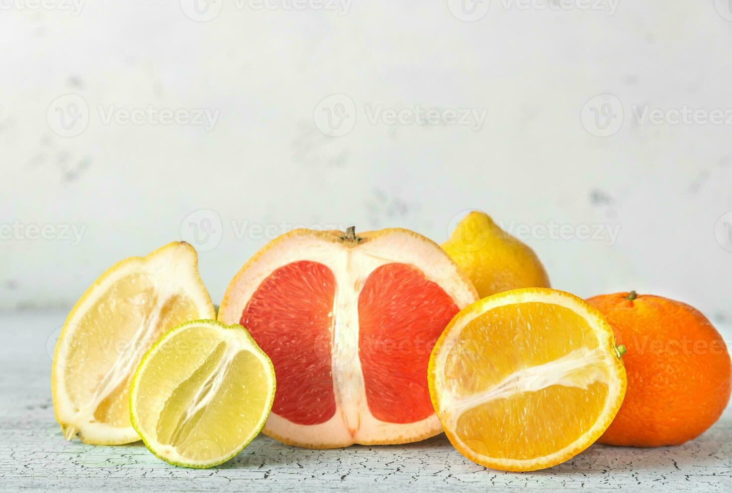 Variety of citrus fruit photo