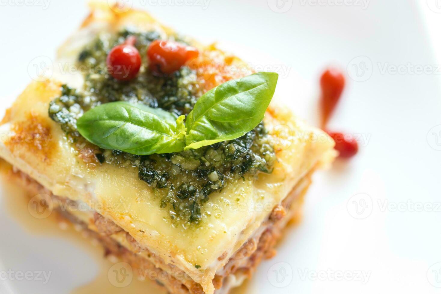 Lasagna with pesto photo