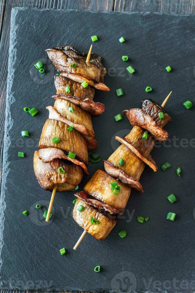King oyster mushroom skewers photo