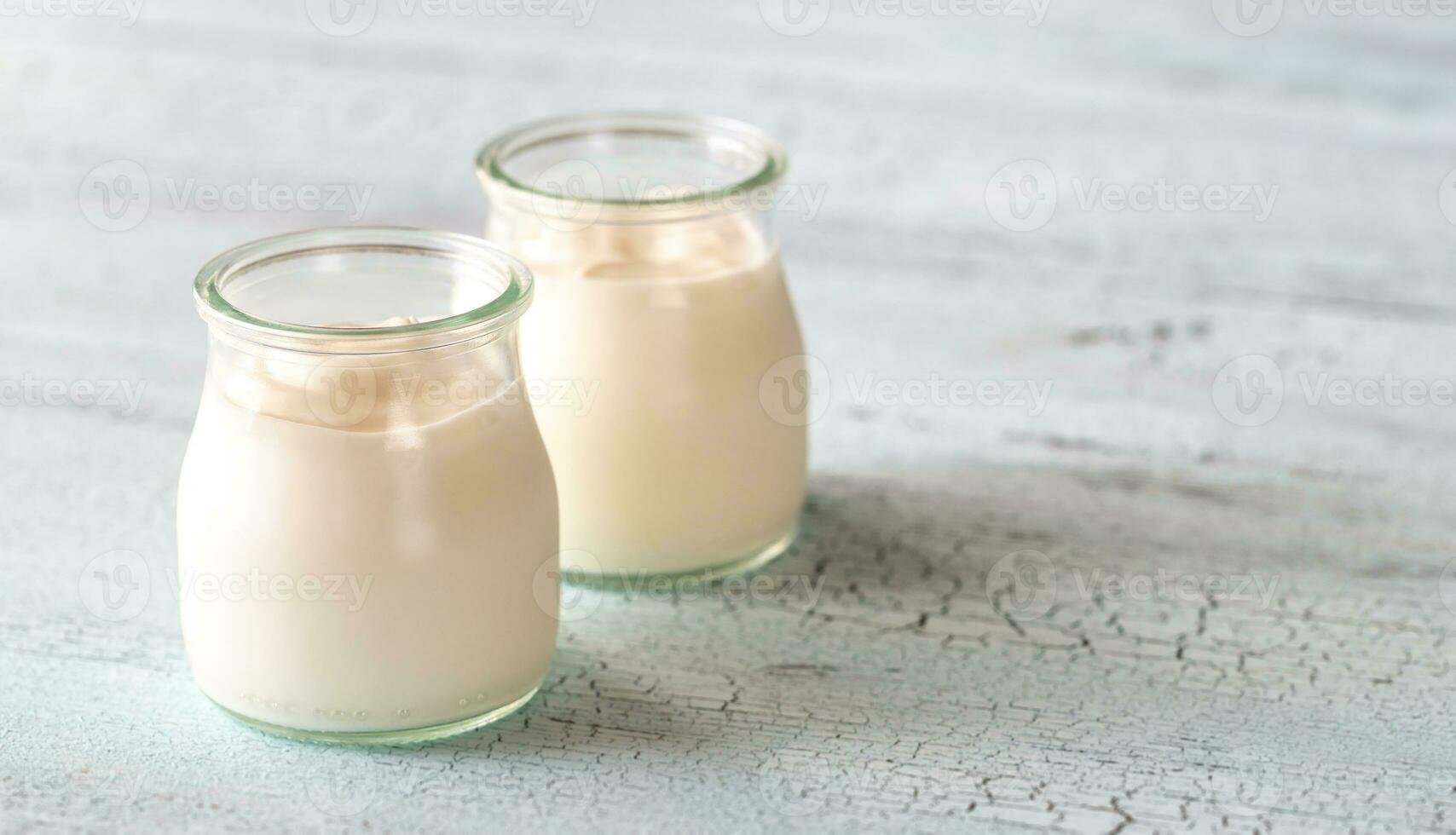 Two jars of Greek yogurt photo