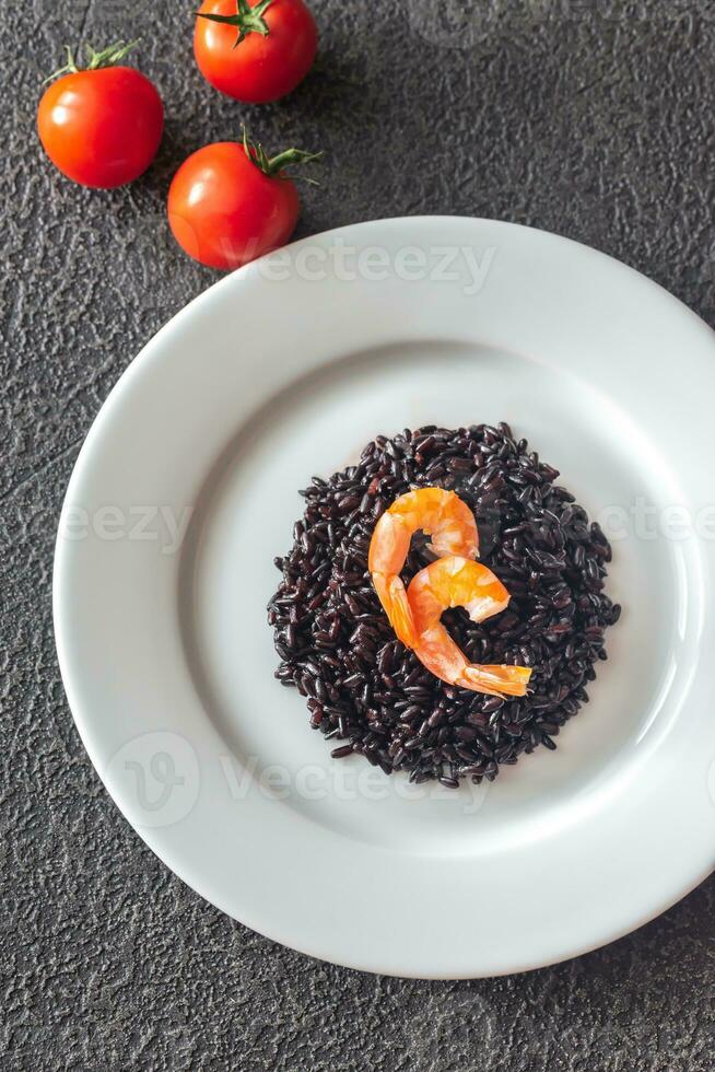 Portion of black rice photo