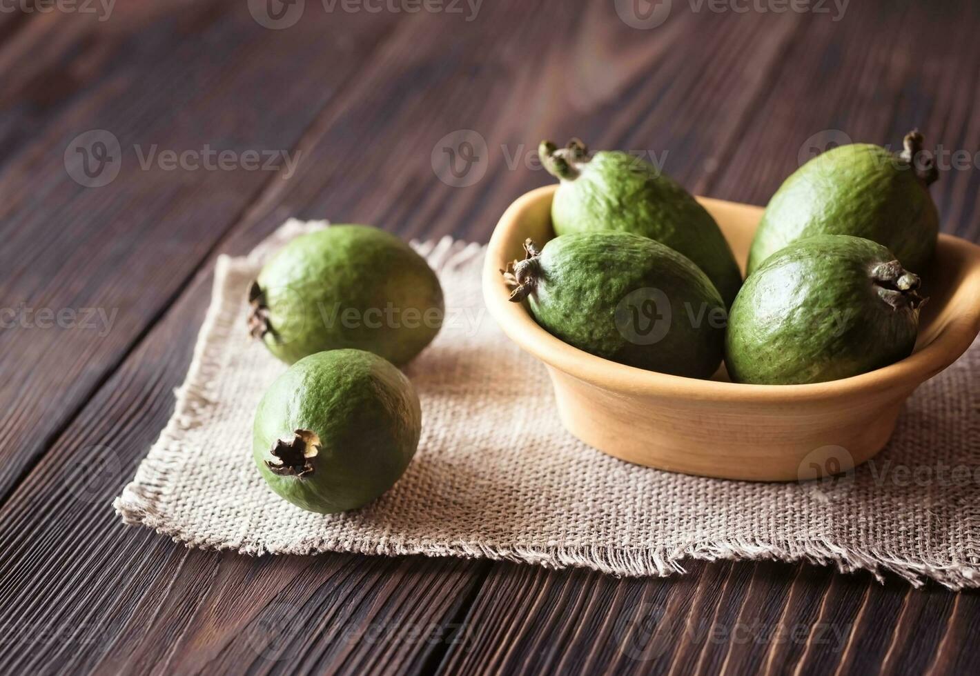 Bowl of feijoa fruits photo