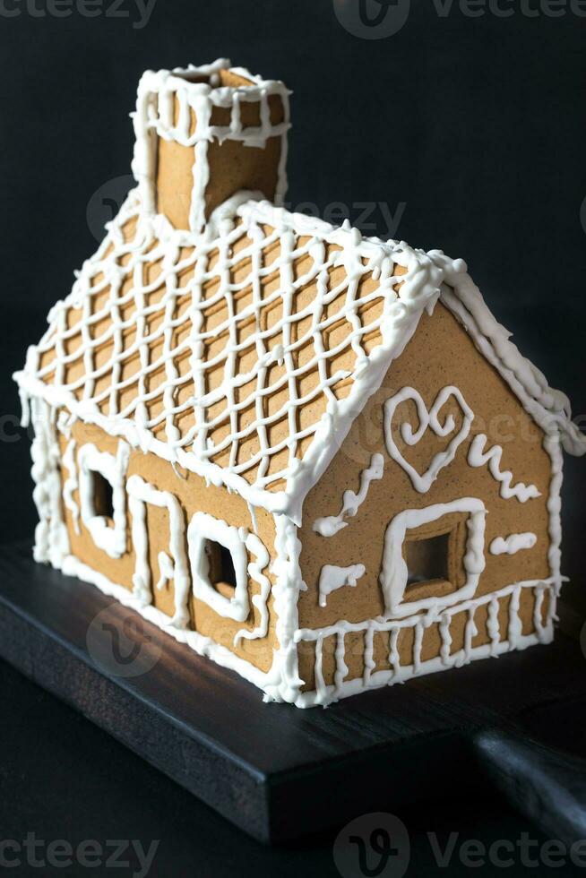 Gingerbread house closeup photo