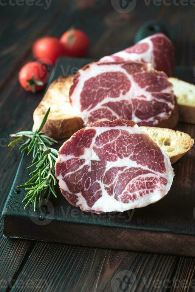 Sandwiches with ham photo