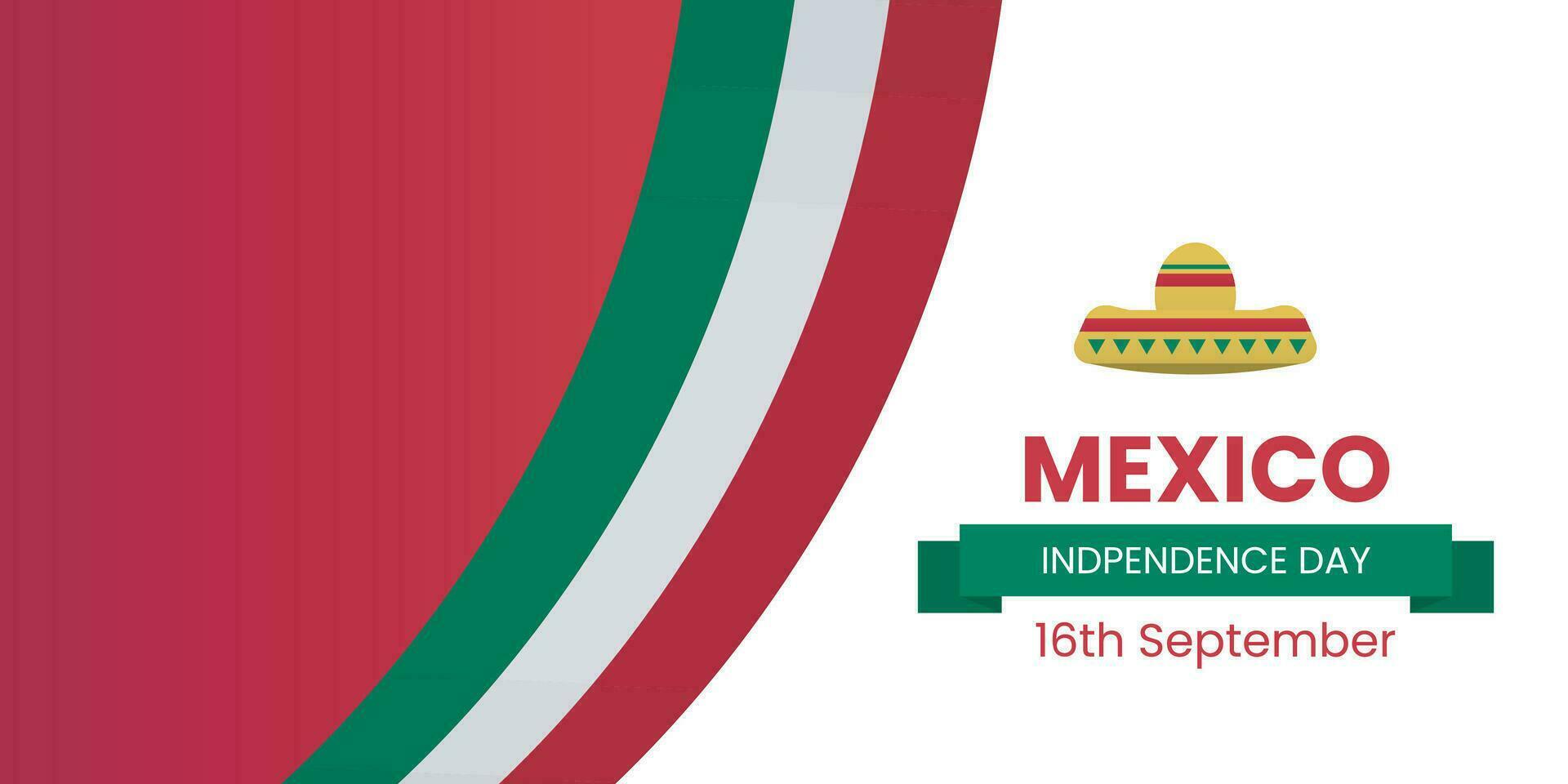Mexico Independence Day Banner or Post Template with Flags. Happy Independence Day Mexico 16th September. vector