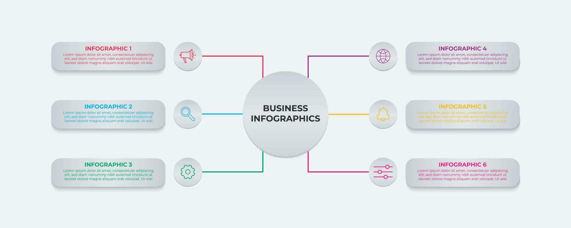 Business process infographic template. EPS 10 Vector. vector