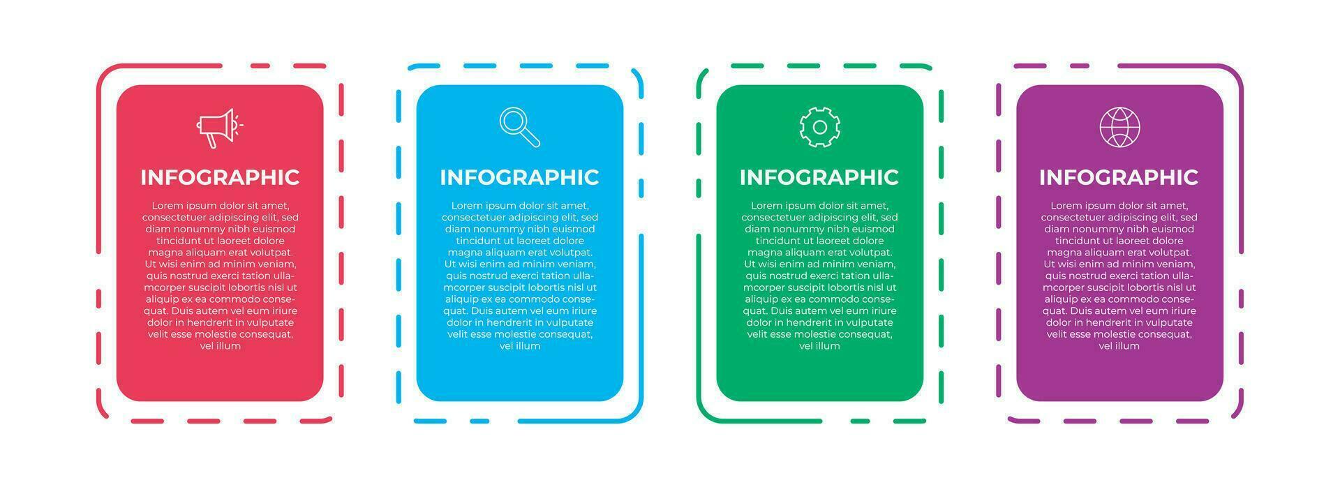 4 Step Simple and Creative Infographics Template For Business Presentation. vector