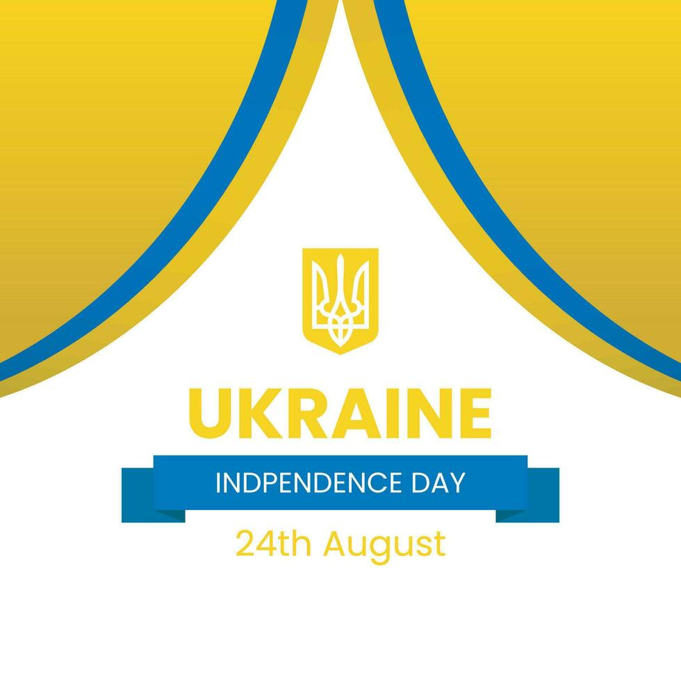 Ukraine banner for national day with abstract modern design. 24th Of August Independence Day. vector