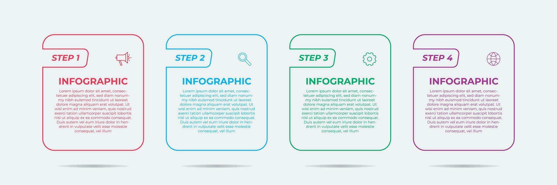 Business process infographic template. 4 Steps infographics template. EPS 10 Vector. vector