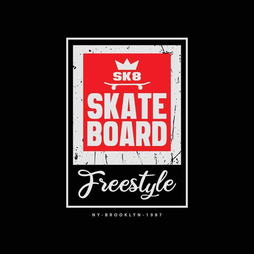 patineta ilustración tipografía. gráfico camiseta y vestir diseño vector