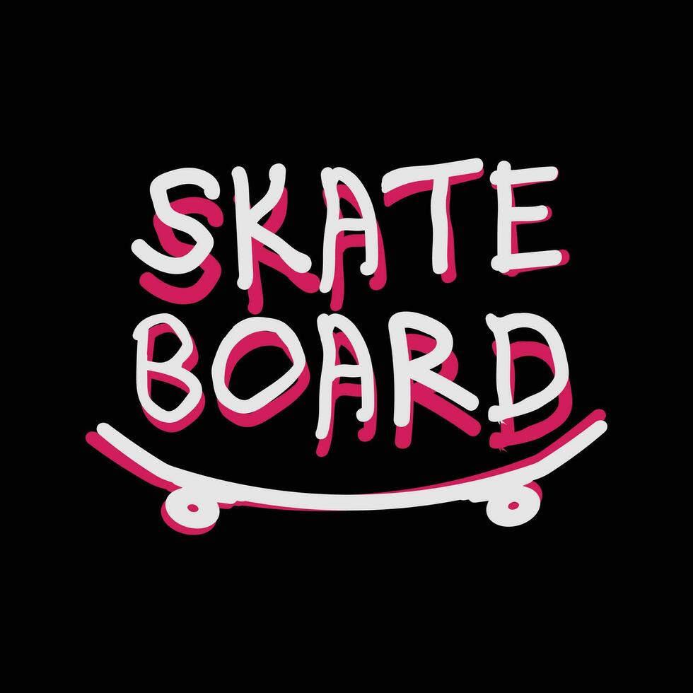 Skateboard Illustration typography for t shirt, poster, logo, sticker, or apparel merchandise vector