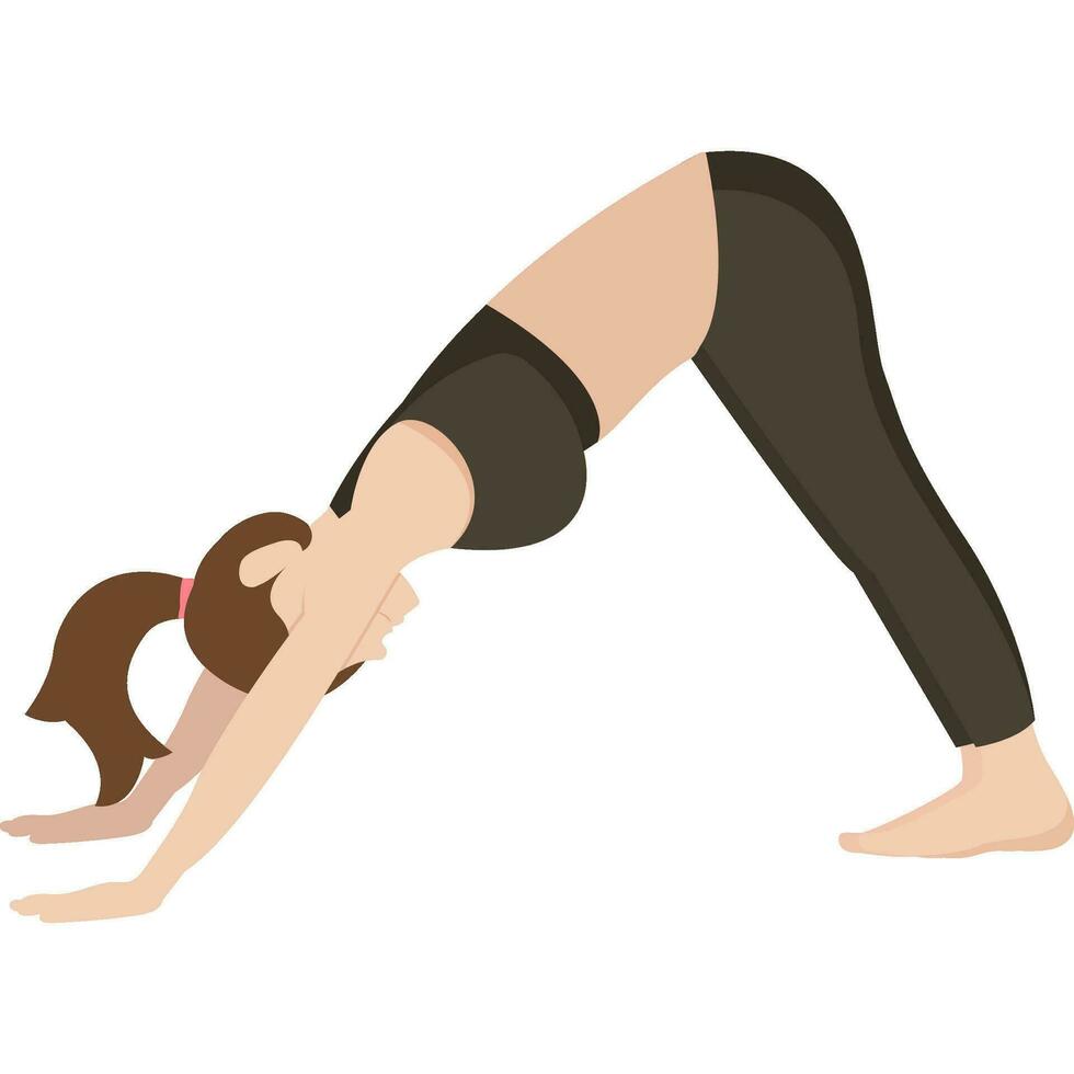 downward yoga pose asana vector