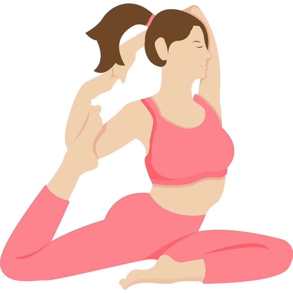 Rey yoga actitud asana vector