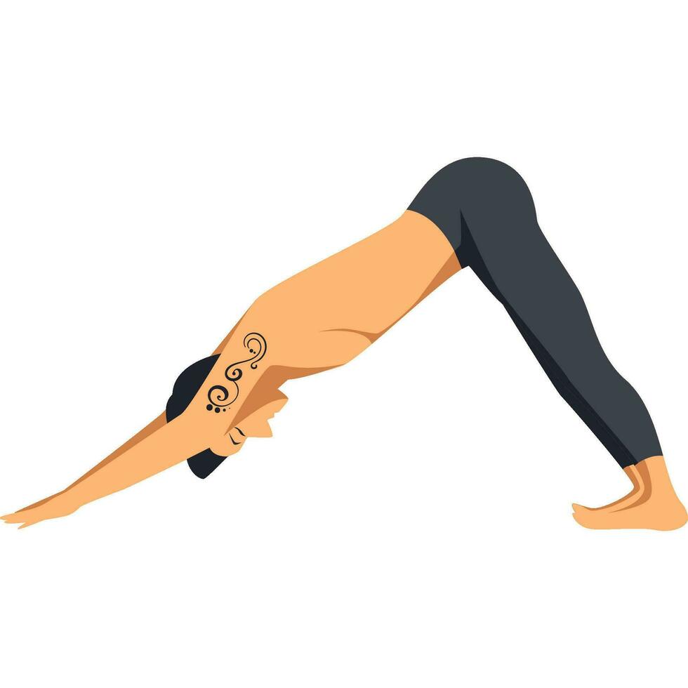 downward yoga pose asana vector
