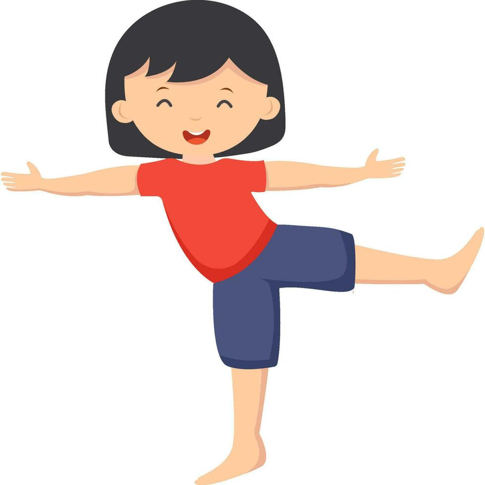 Standing yoga pose asana vector