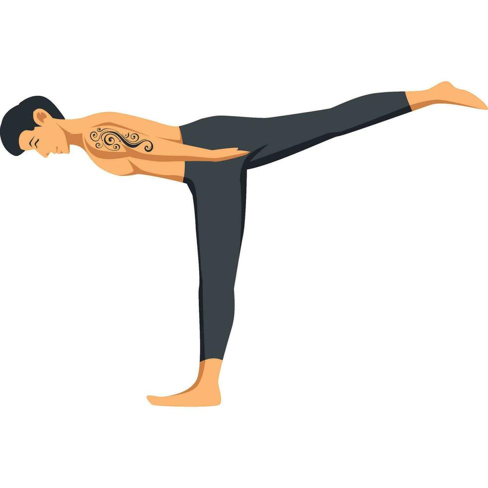 warrior yoga pose asana vector