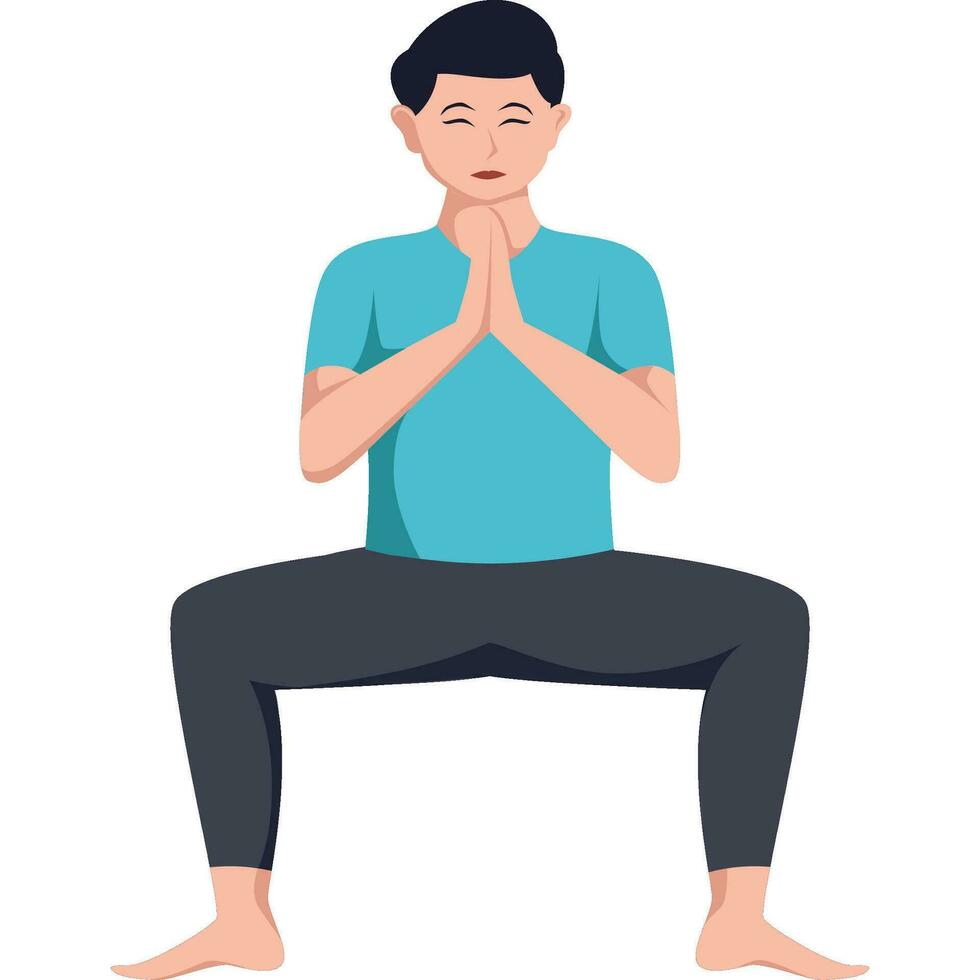 Goddess yoga pose asana vector