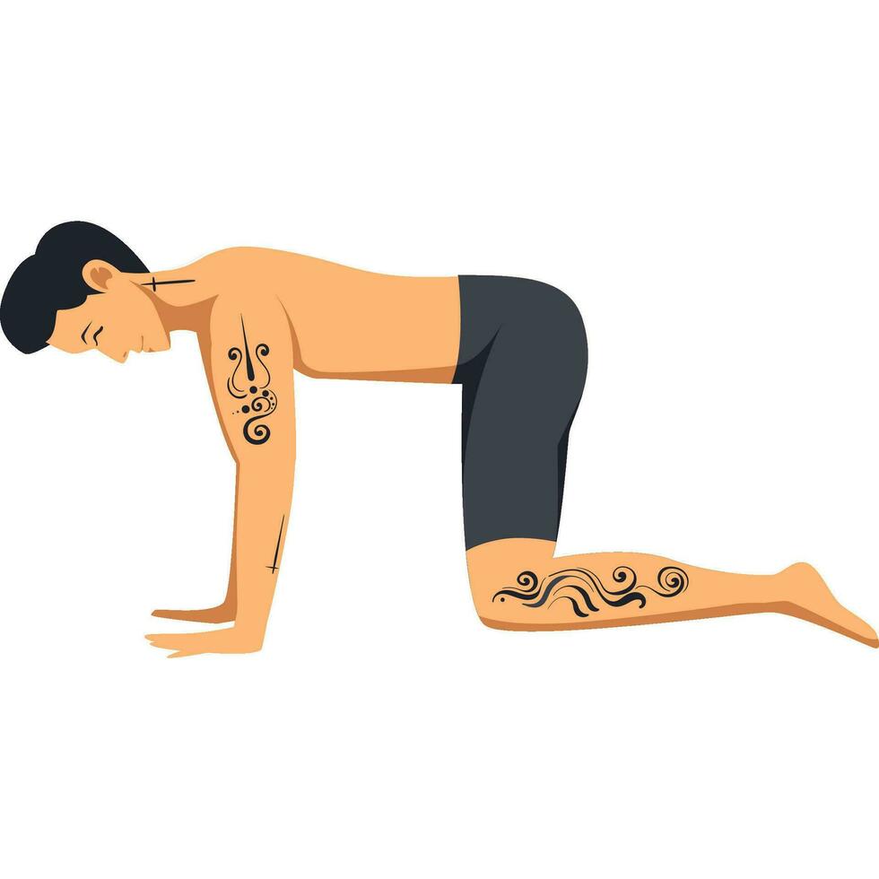 mesa yoga actitud asana vector