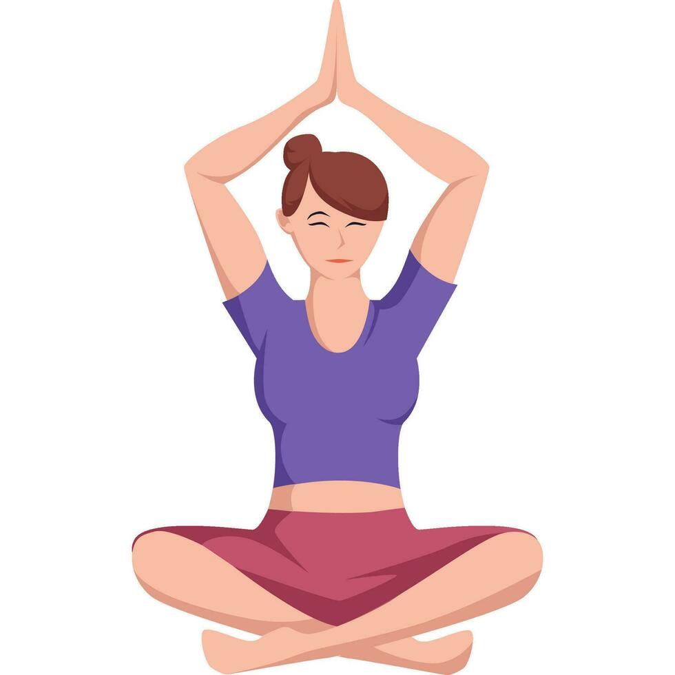 Sukhasana yoga pose asana vector