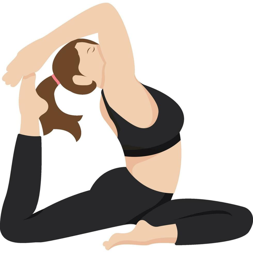 King yoga pose asana vector