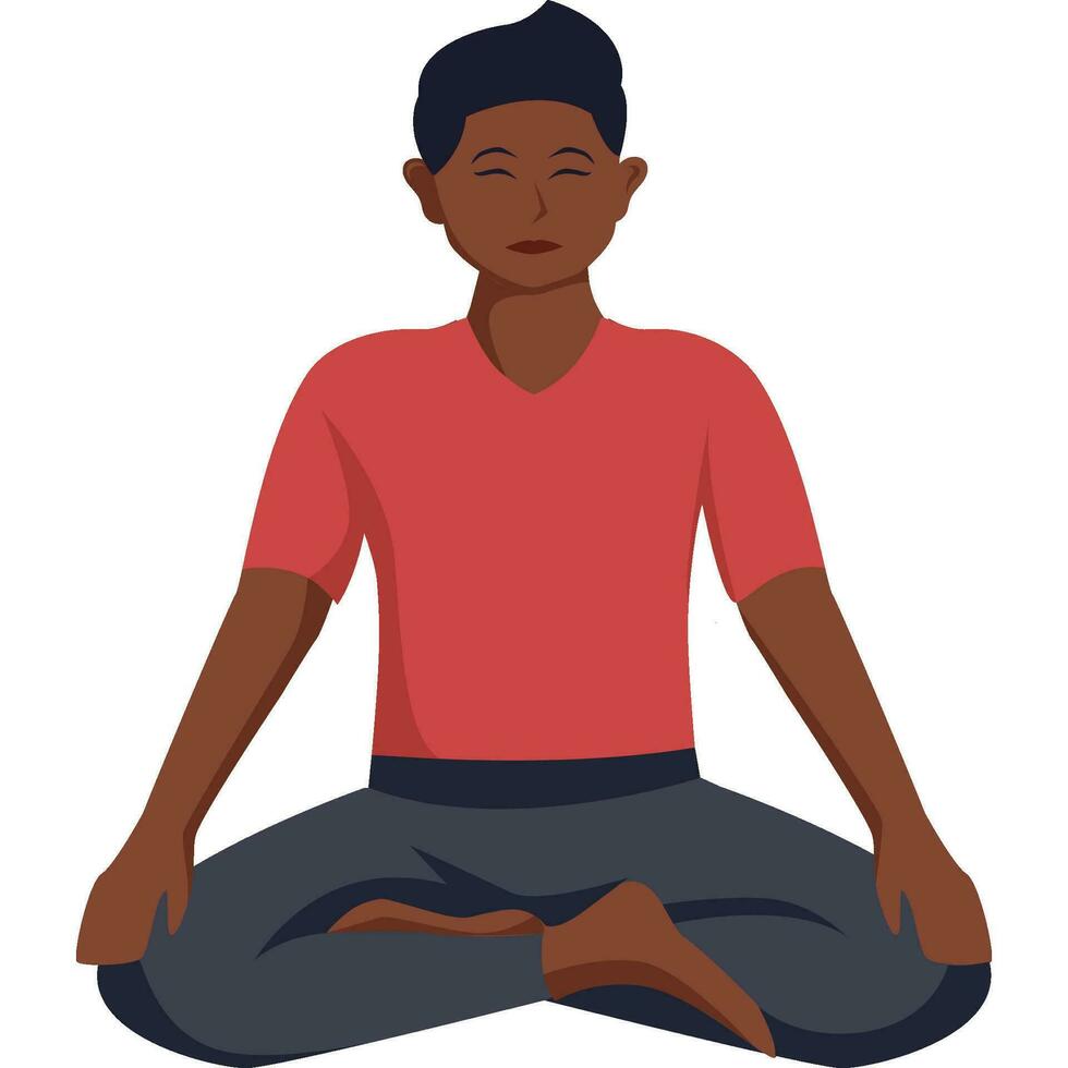 Sukhasana yoga pose asana vector