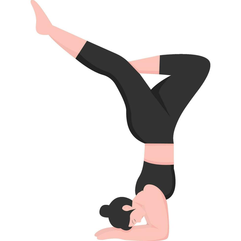 sirsasana yoga pose asana vector