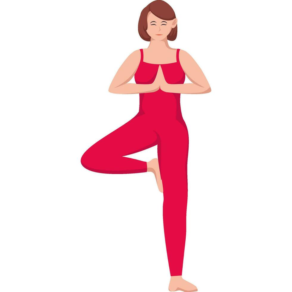 tree yoga pose asana vector