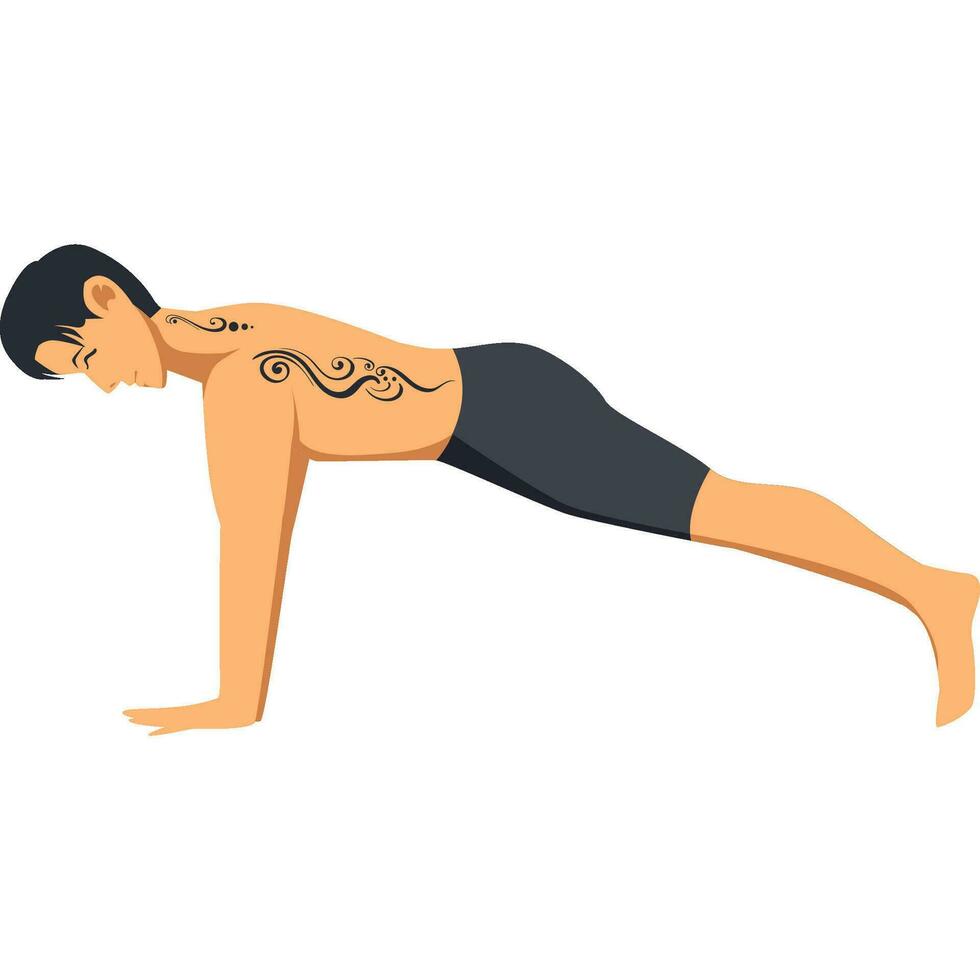 plank yoga pose asana vector