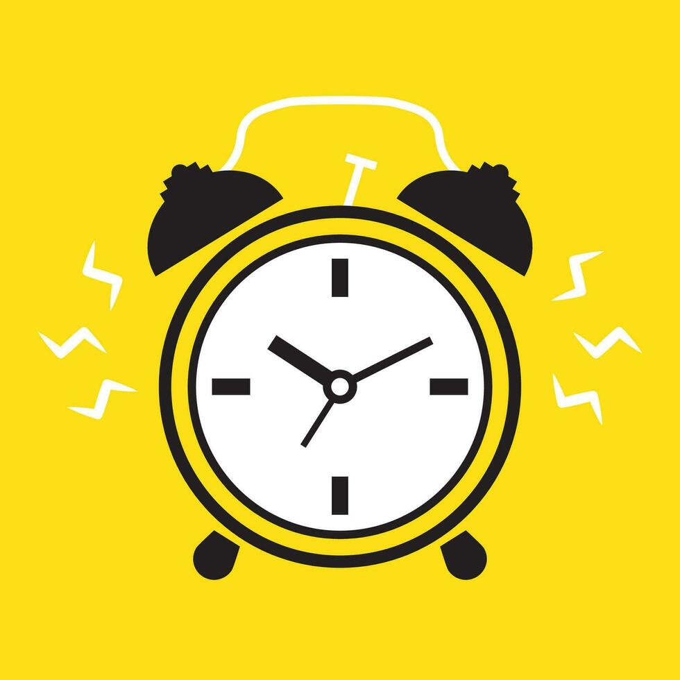 alarm-clock-time-on-a-yellow-background-diagram-cartoon-style-icon