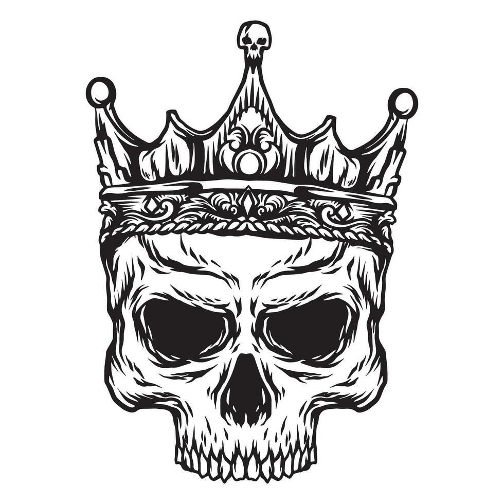 Skull king crown vector