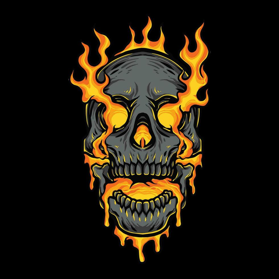 Flame skull vector