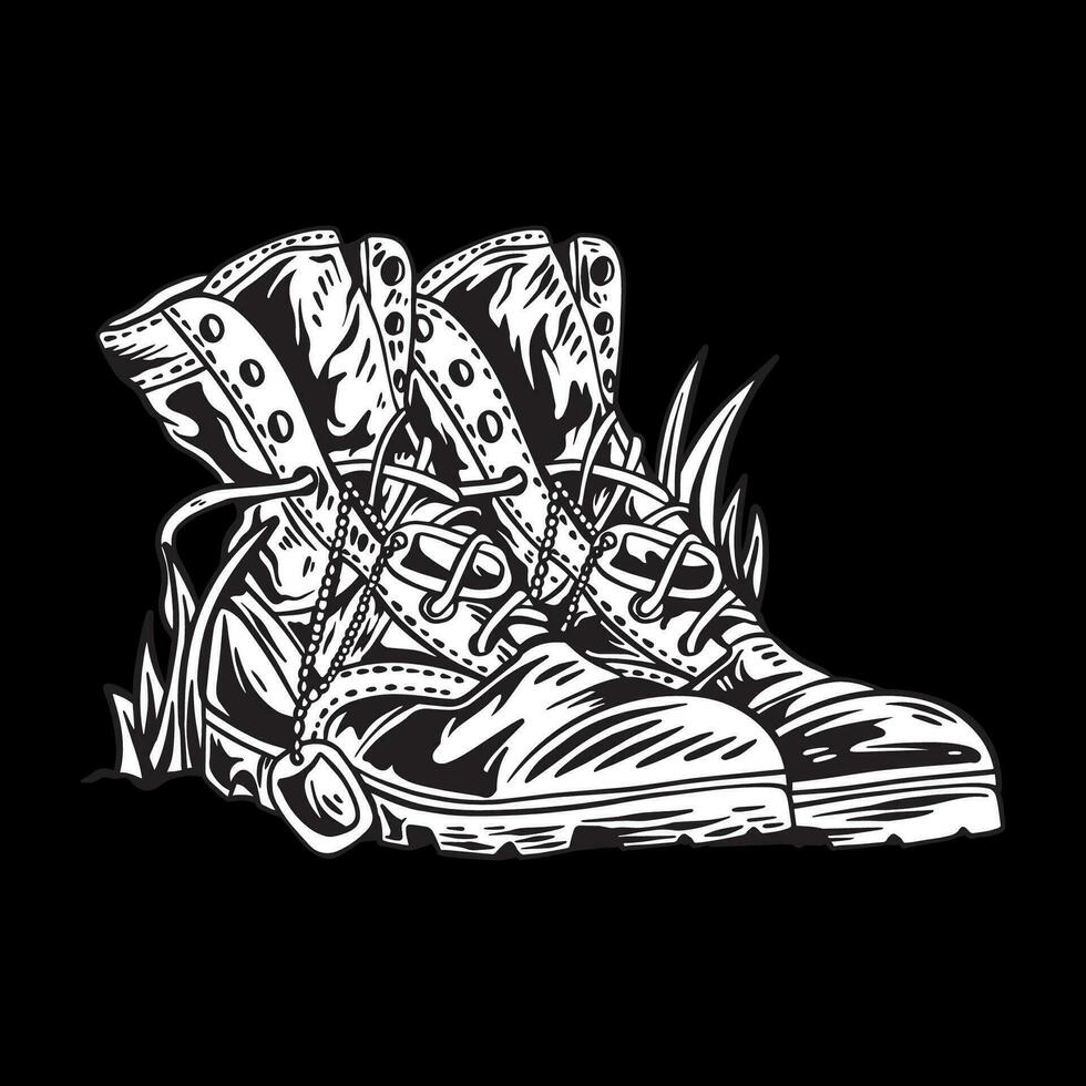 Veteran shoes illustration vector