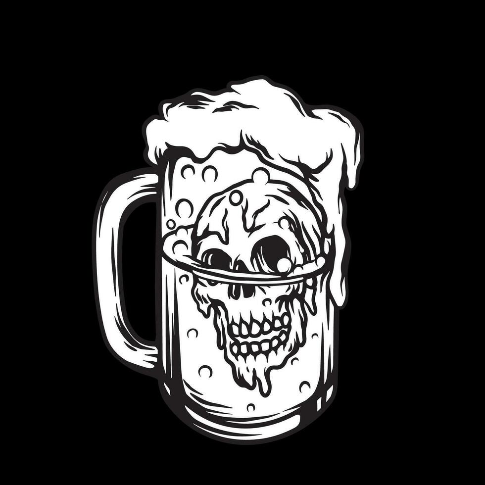 Skull beer vector