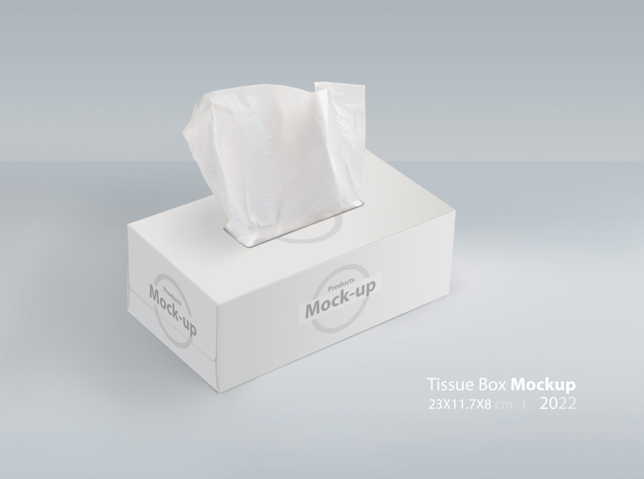 Tissue box on light gray background psd