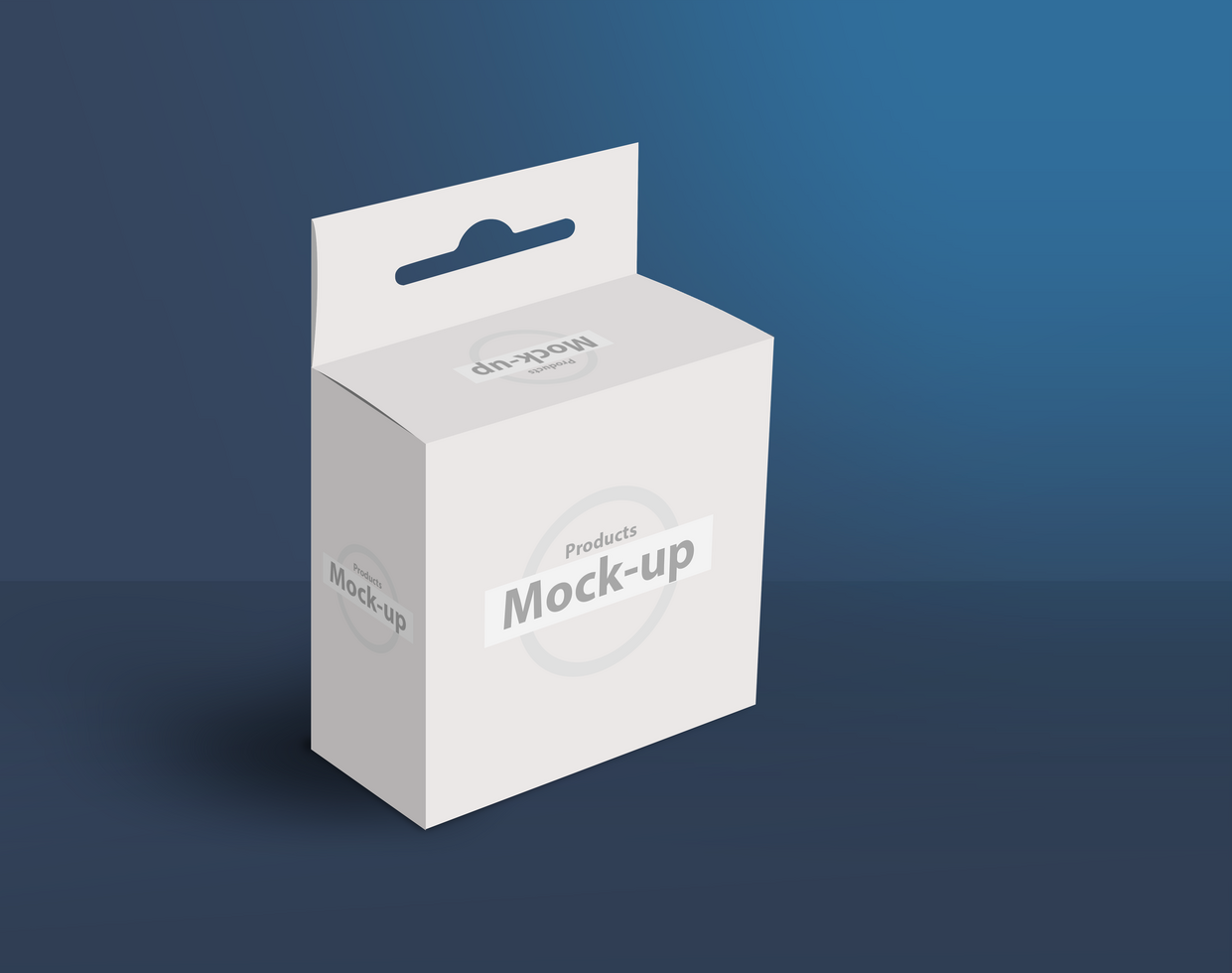 3D white box with hanger on ground psd