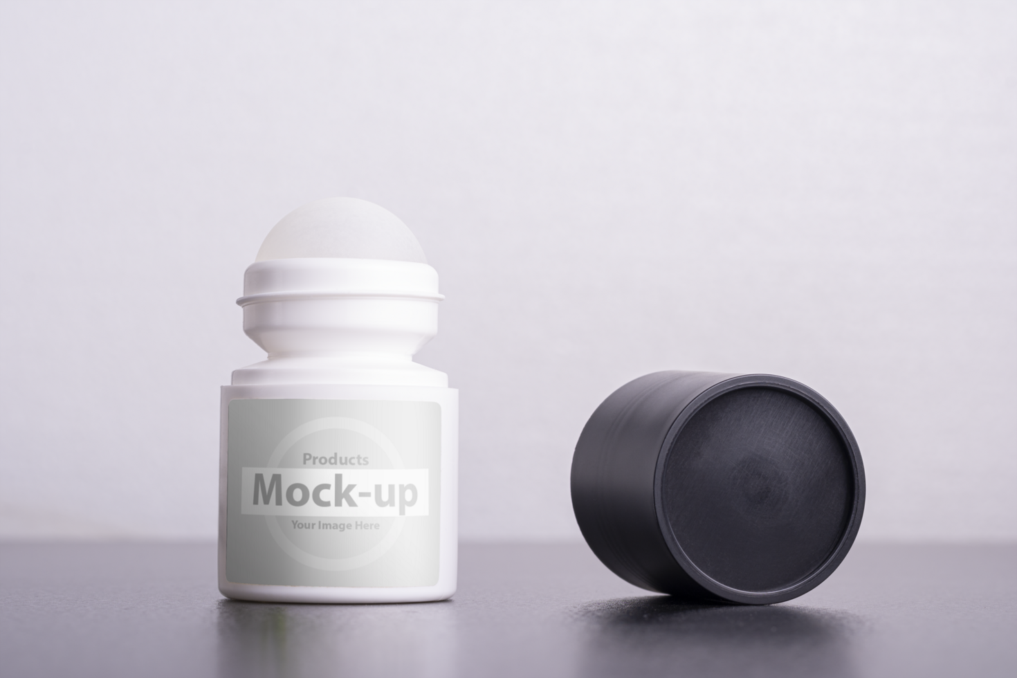 Roll on antiperspirant deodorant in front of white background psd