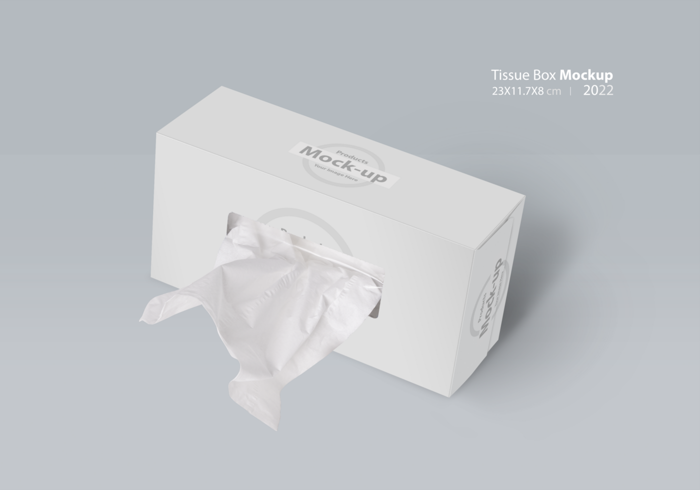 Tissue box on light gray background psd