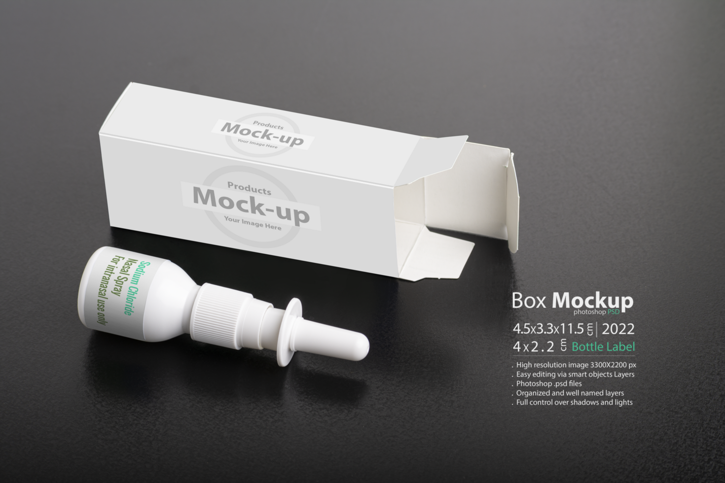 Nasal spray with empty box psd
