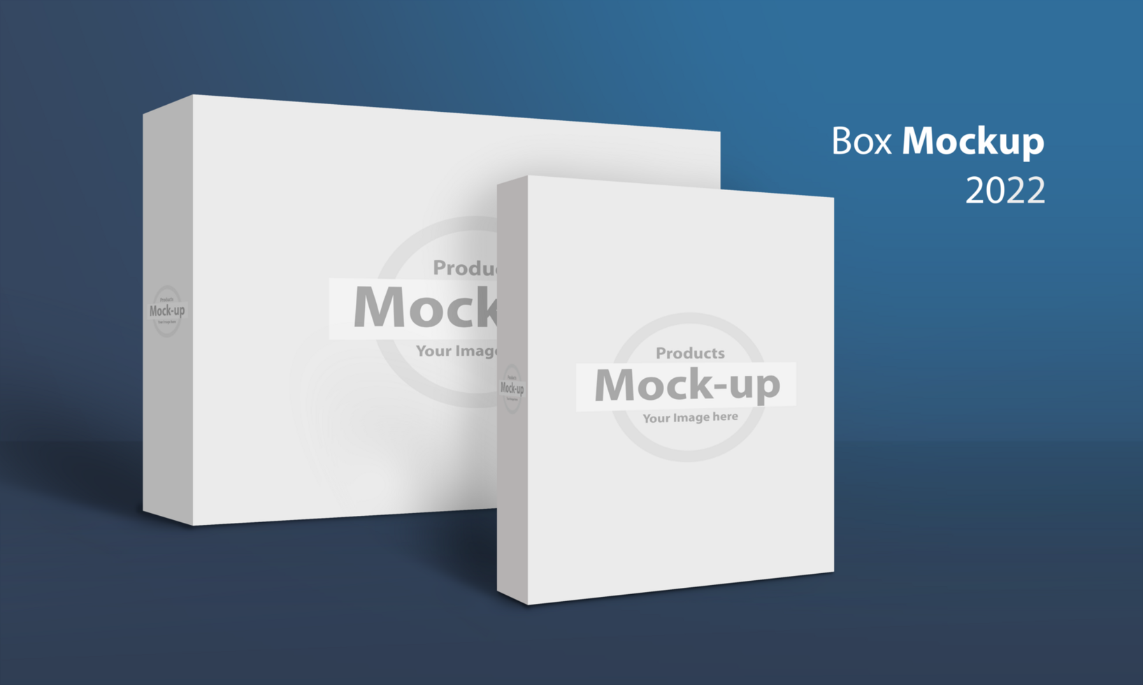 3d white boxes on ground psd