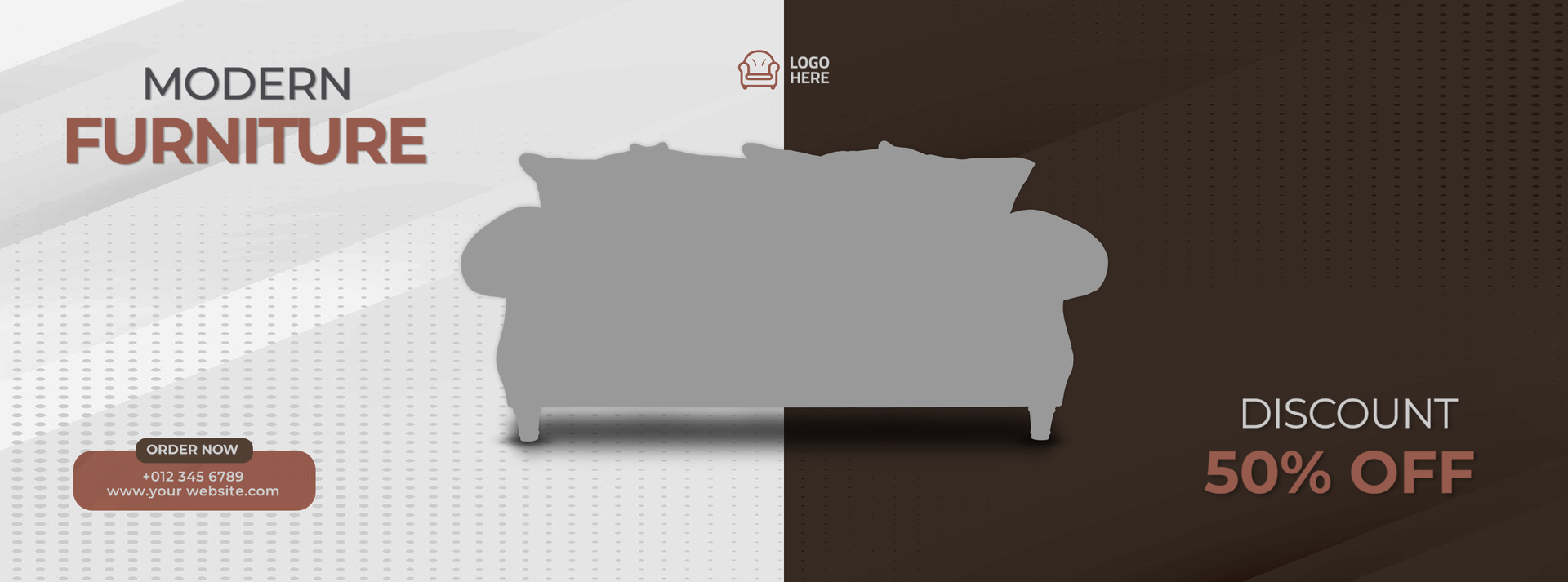 Furniture Facebook Cover and Web Banner Template, Simple and Modern Furniture Social Media Cover Template psd