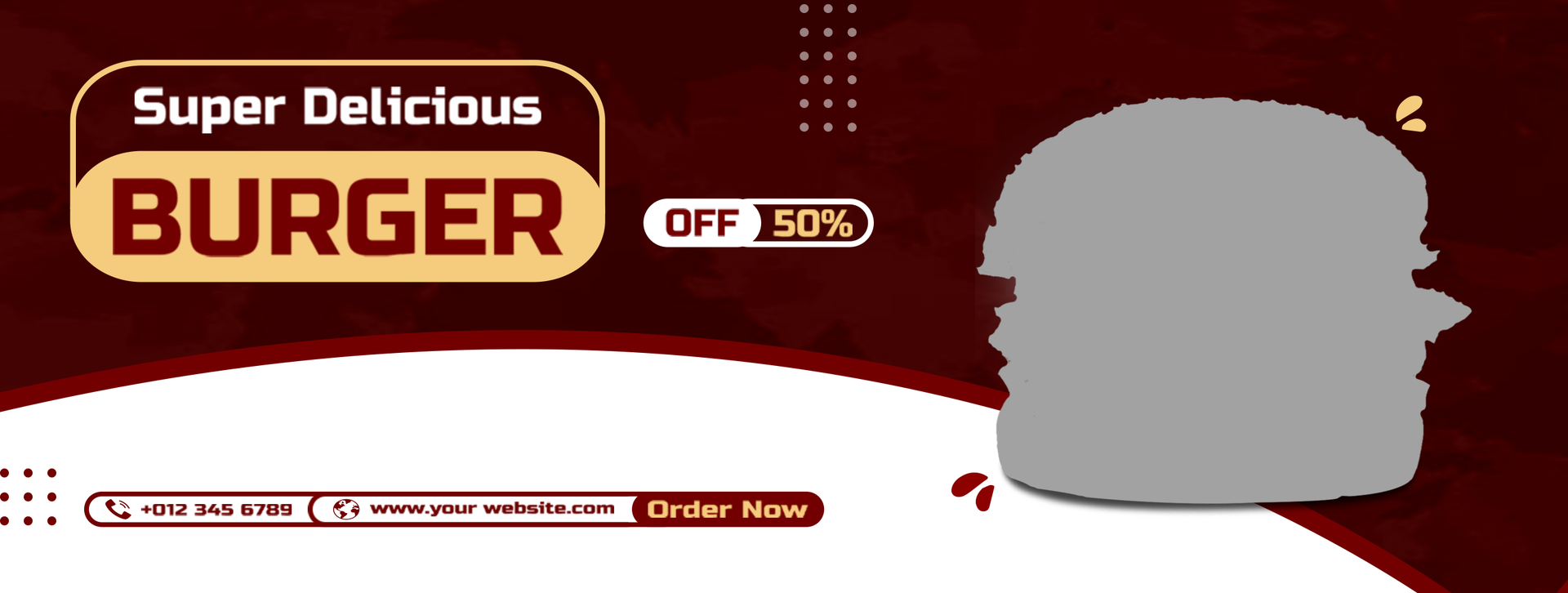 Fast food restaurant menu social media marketing web banner template design. Pizza, burger and healthy food business online promotion flyer with abstract background, logo and icon. Sale cover psd