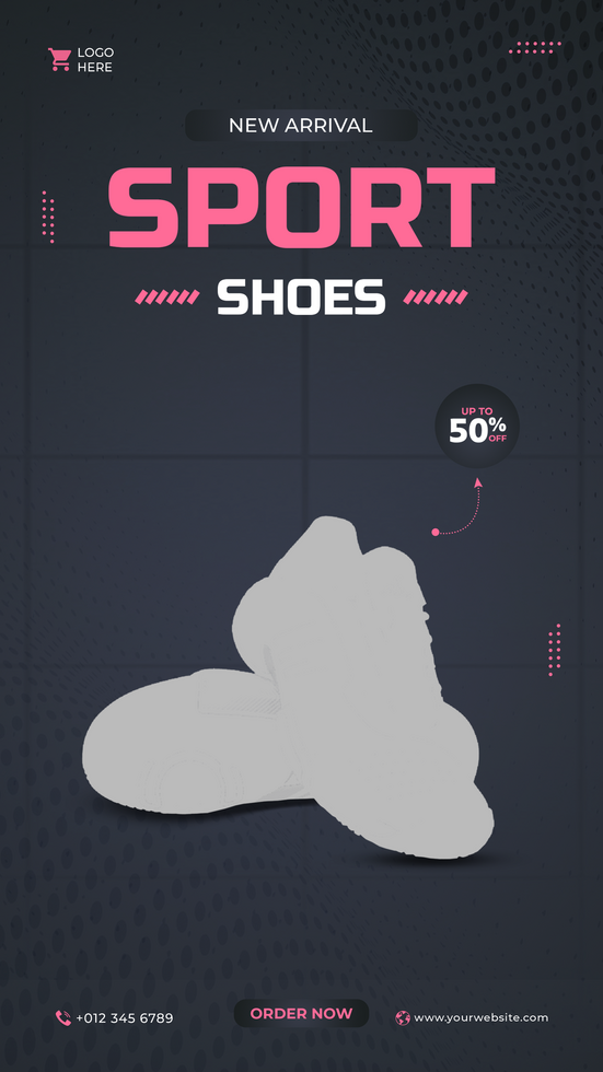 Sport shoes social media post banner. psd