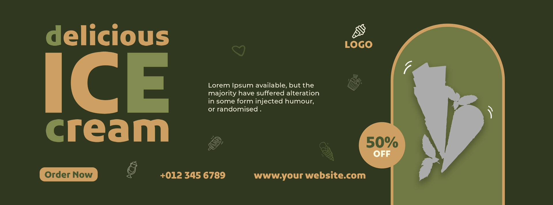 Banner ice cream social media post template design banner post psd templet
