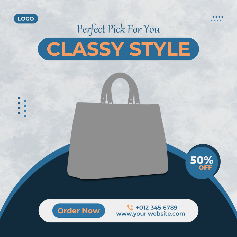 bolsa de moda de postagem de mídia social ou modelo de folheto de layout de banner de venda de bolsa feminina psd