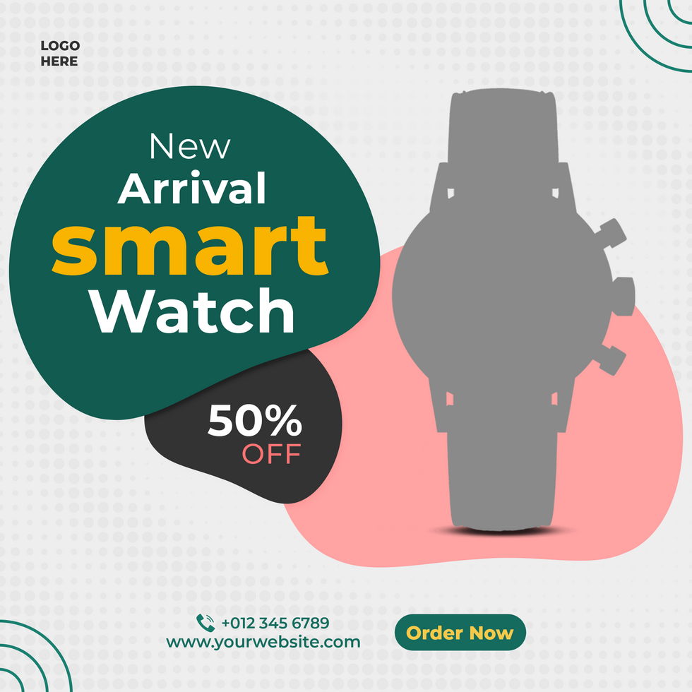Smart watch product sale and promotional social media post ad banner template design psd