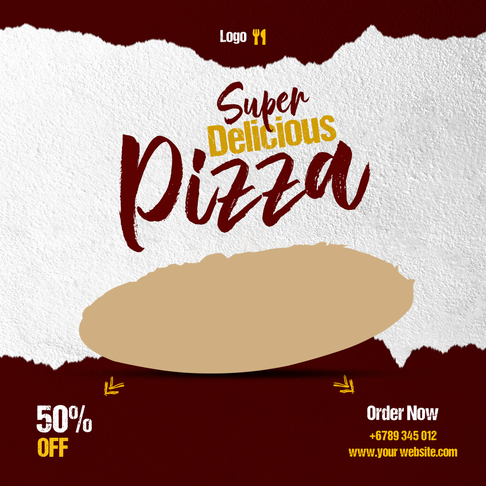 Post delicious pizza and food menu social media banner post psd template